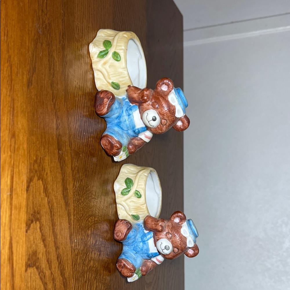 Adorable Bear ceramic figurine tea light holders